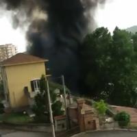 L'incendio che si è sviluppato a Cologna