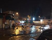 La zona della Circumvesuviana di Scafati completamente allagata