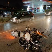 La moto del medico sull'asfalto