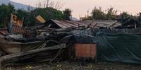 La casa distrutta dall'incendio a Scafati