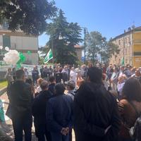 Il sit-in di portesta andato in scena questa mattina dinanzi al 