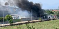 L'incendio di oggi pomeriggio a Ponte Barizzo