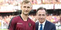 Norbert Gyomber con l'ad Maurizio Milan