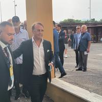 Flavio Briatore all'arrivo all'Arechi insieme a patron Danilo Iervolino